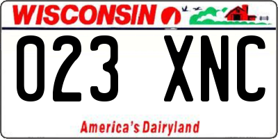 WI license plate 023XNC
