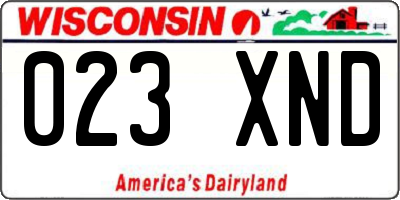 WI license plate 023XND
