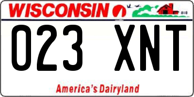 WI license plate 023XNT