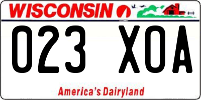 WI license plate 023XOA