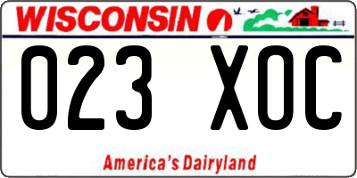 WI license plate 023XOC