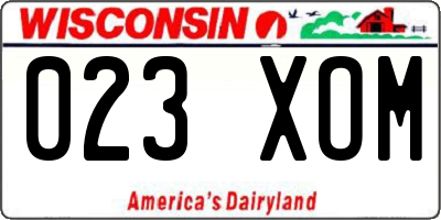 WI license plate 023XOM