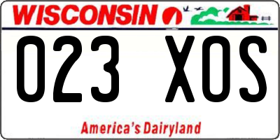 WI license plate 023XOS