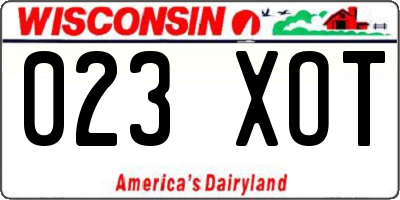 WI license plate 023XOT