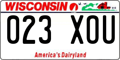 WI license plate 023XOU