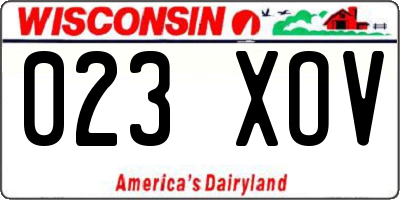 WI license plate 023XOV