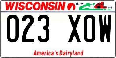 WI license plate 023XOW
