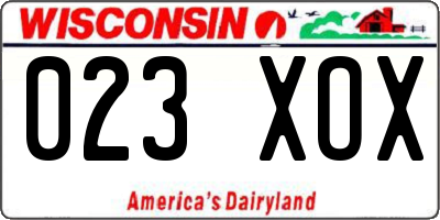 WI license plate 023XOX
