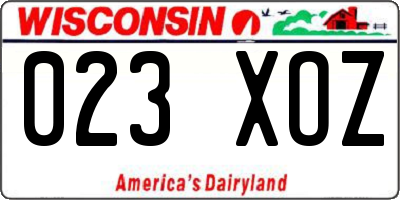 WI license plate 023XOZ
