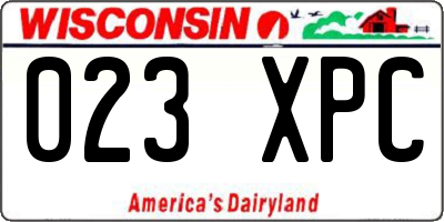 WI license plate 023XPC