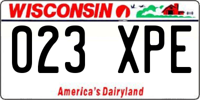 WI license plate 023XPE