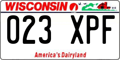WI license plate 023XPF