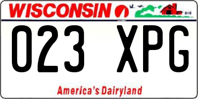 WI license plate 023XPG