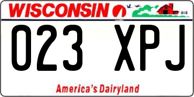 WI license plate 023XPJ