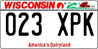WI license plate 023XPK
