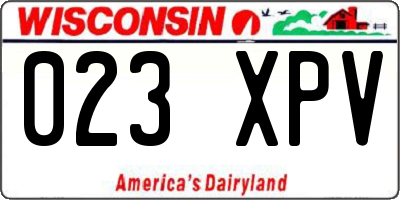 WI license plate 023XPV