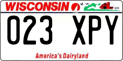 WI license plate 023XPY