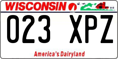 WI license plate 023XPZ