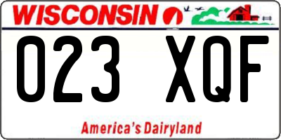 WI license plate 023XQF