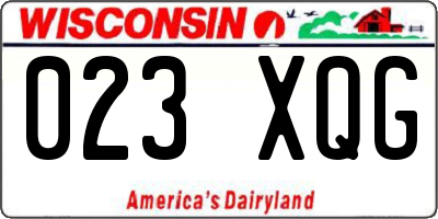 WI license plate 023XQG