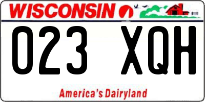 WI license plate 023XQH