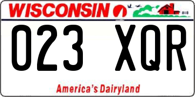 WI license plate 023XQR