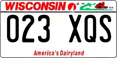 WI license plate 023XQS