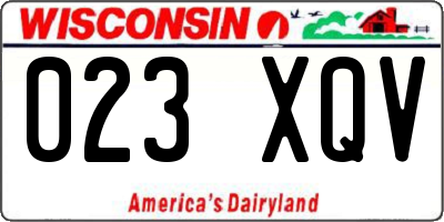 WI license plate 023XQV