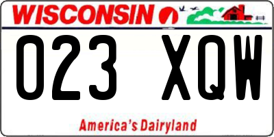 WI license plate 023XQW