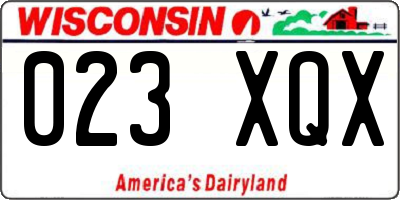 WI license plate 023XQX