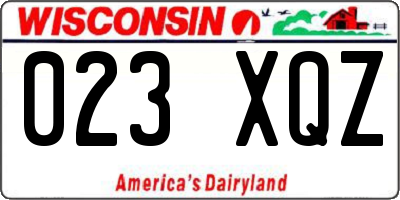 WI license plate 023XQZ