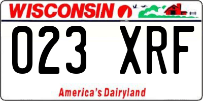 WI license plate 023XRF