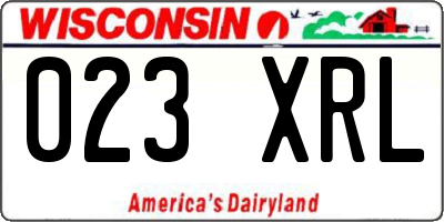 WI license plate 023XRL