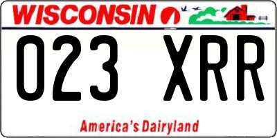 WI license plate 023XRR