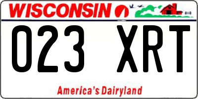 WI license plate 023XRT