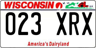 WI license plate 023XRX