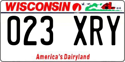 WI license plate 023XRY