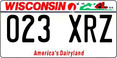 WI license plate 023XRZ