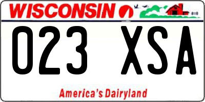 WI license plate 023XSA
