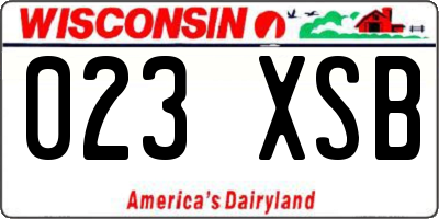 WI license plate 023XSB