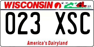 WI license plate 023XSC