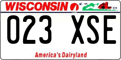 WI license plate 023XSE