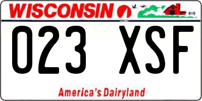 WI license plate 023XSF