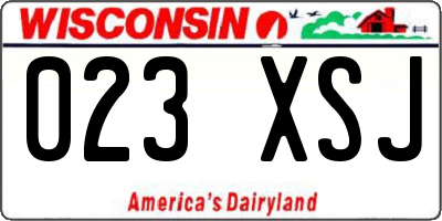WI license plate 023XSJ
