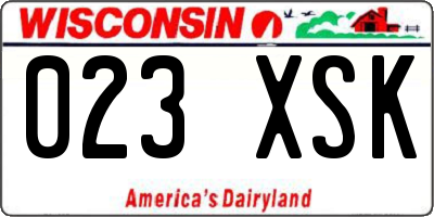 WI license plate 023XSK