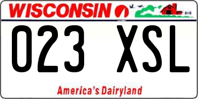 WI license plate 023XSL