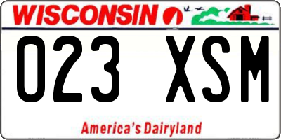 WI license plate 023XSM