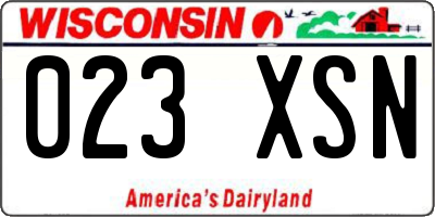 WI license plate 023XSN