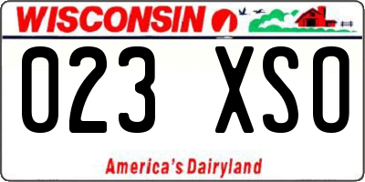 WI license plate 023XSO