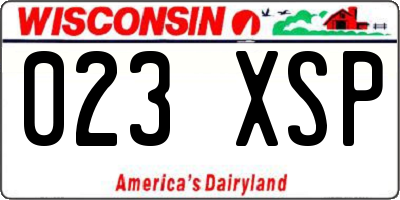WI license plate 023XSP